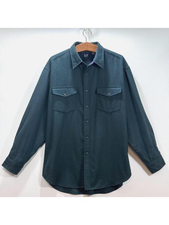 GAP Other - VTG 90’s GAP Dark Green Wool Chamois Shirt Jacket - XL